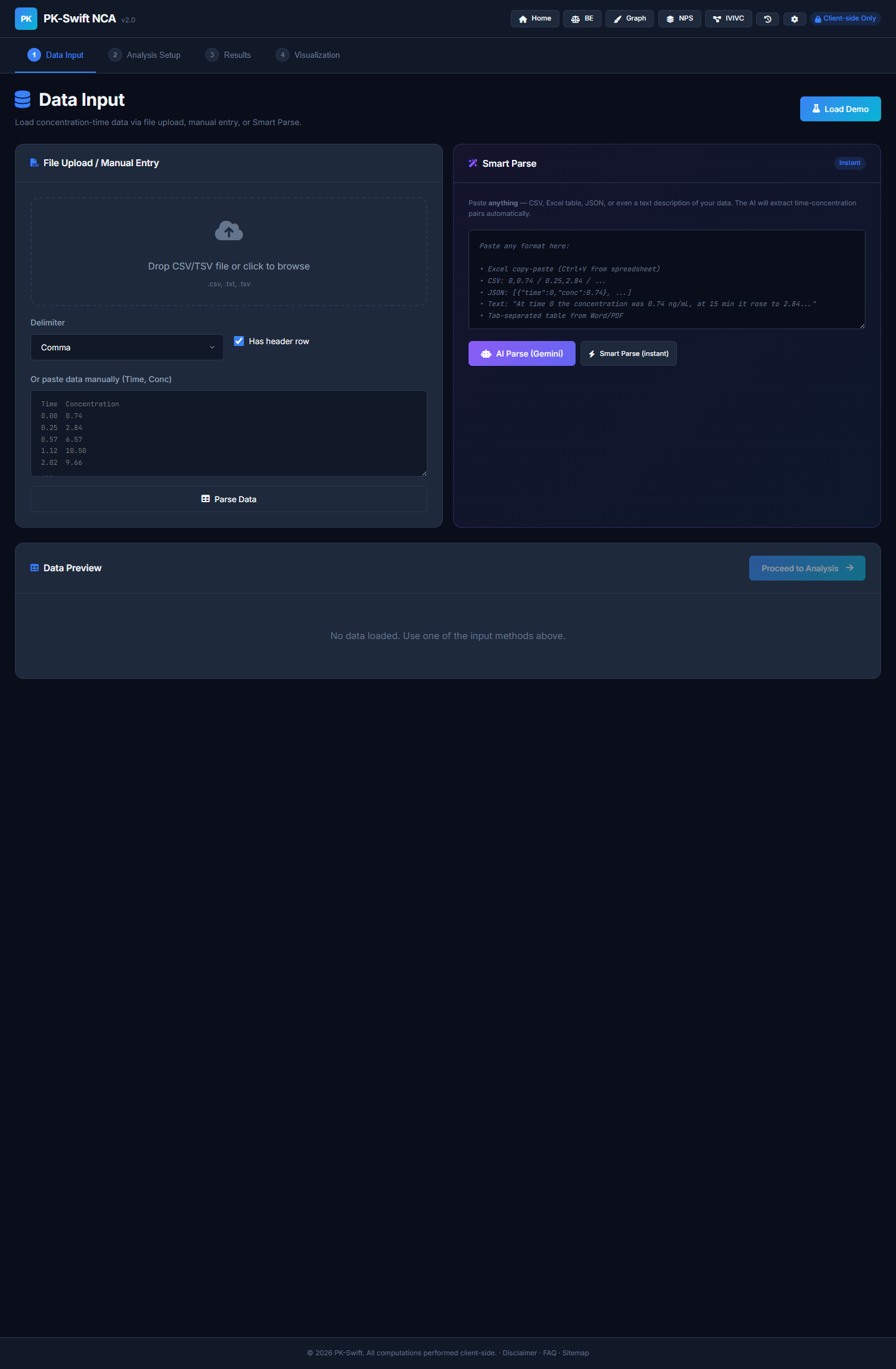 PK-Swift analyzer screen