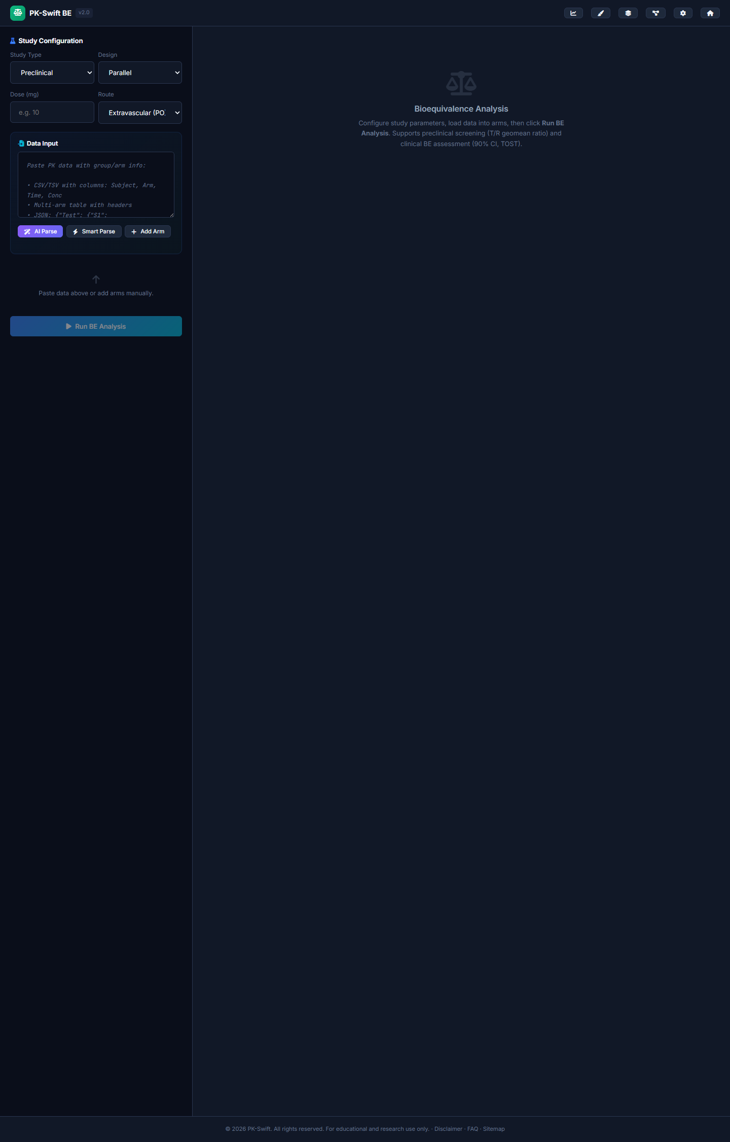 PK-Swift BE analysis page